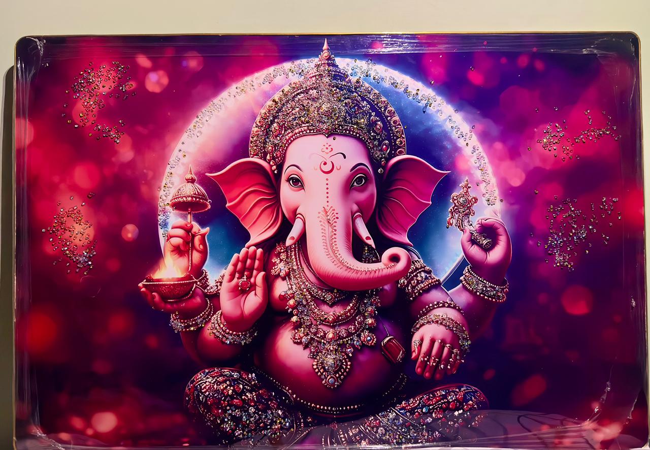 Vighnaharta Glow: Majestic Ganesha 3D Crystal Art