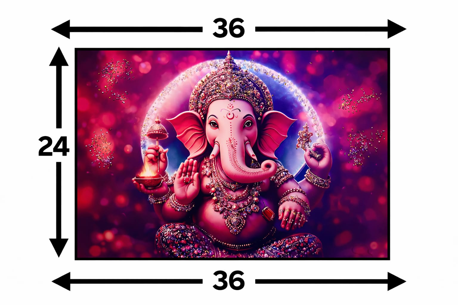 Vighnaharta Glow: Majestic Ganesha 3D Crystal Art