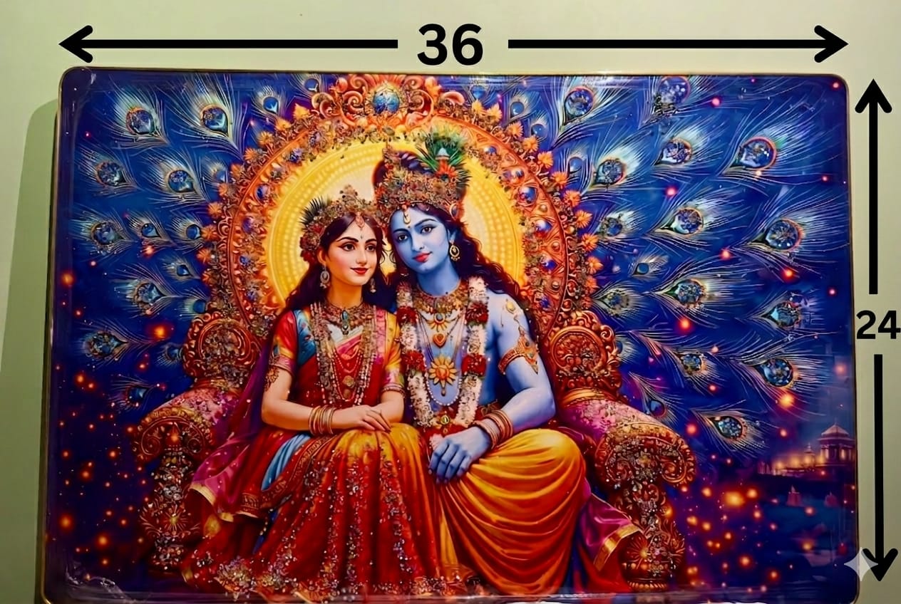 Majestic Radha Krishna on Peacock Throne