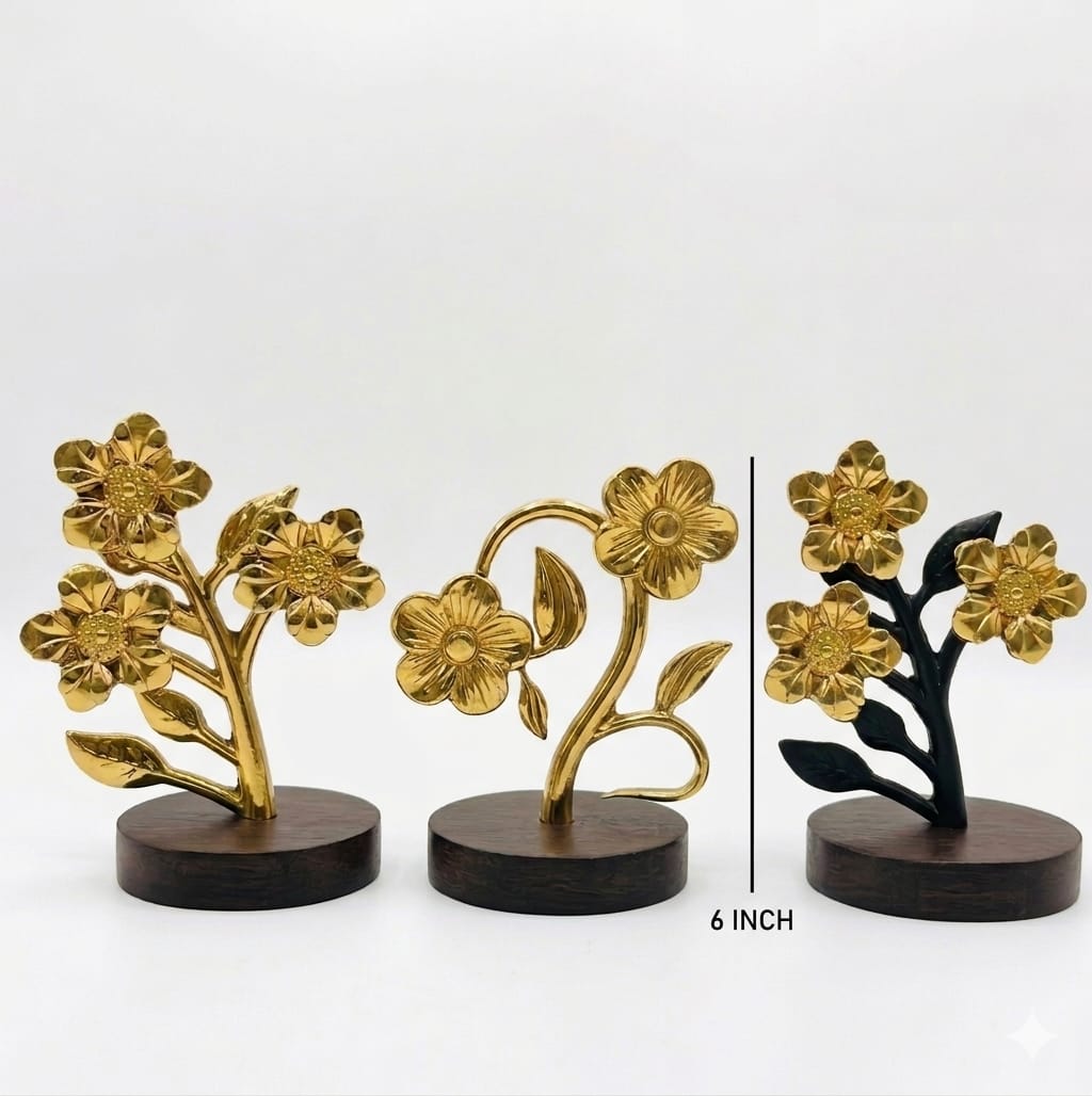 Golden Blossom Flower Decor ( set of 3)