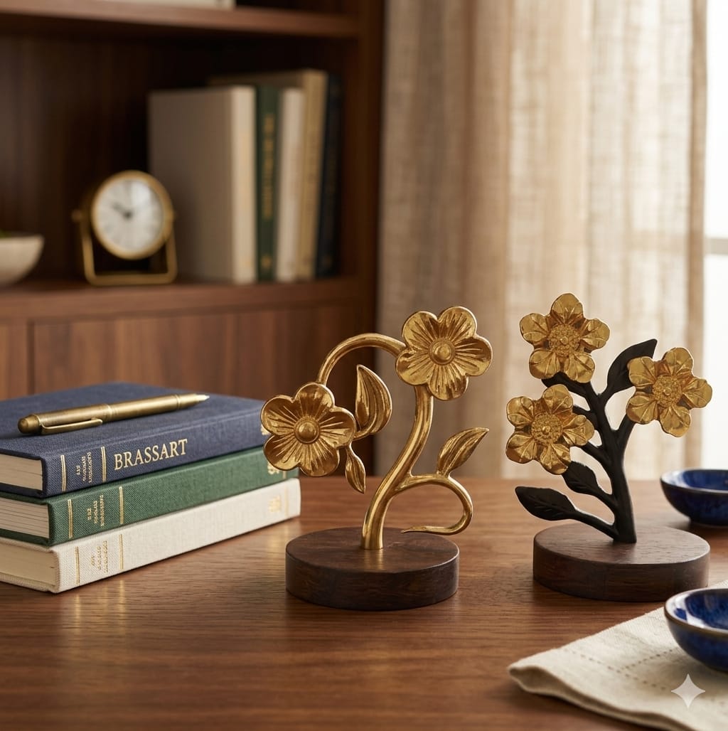 Golden Blossom Flower Decor ( set of 3)