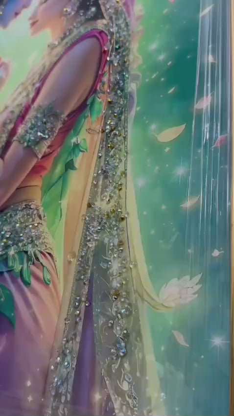 Radha Krishna: The Celestial Union 3D Crystal Relief