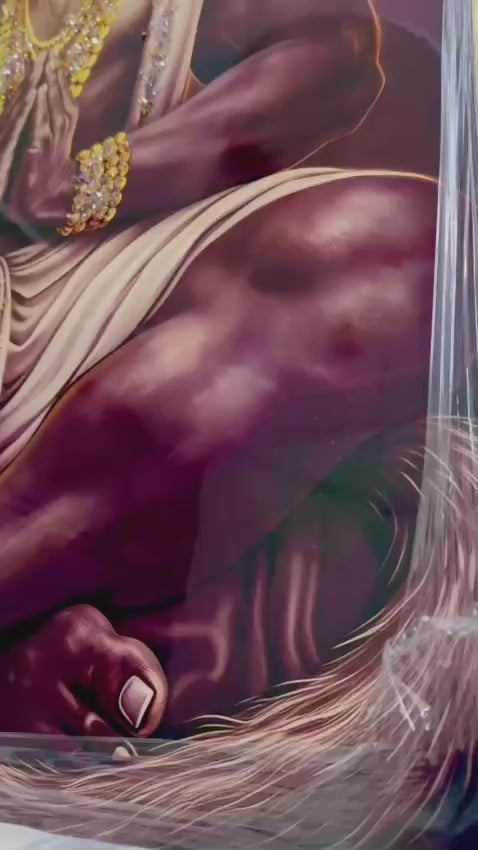 The Meditative Mahavir: Divine Hanuman 3D Relief